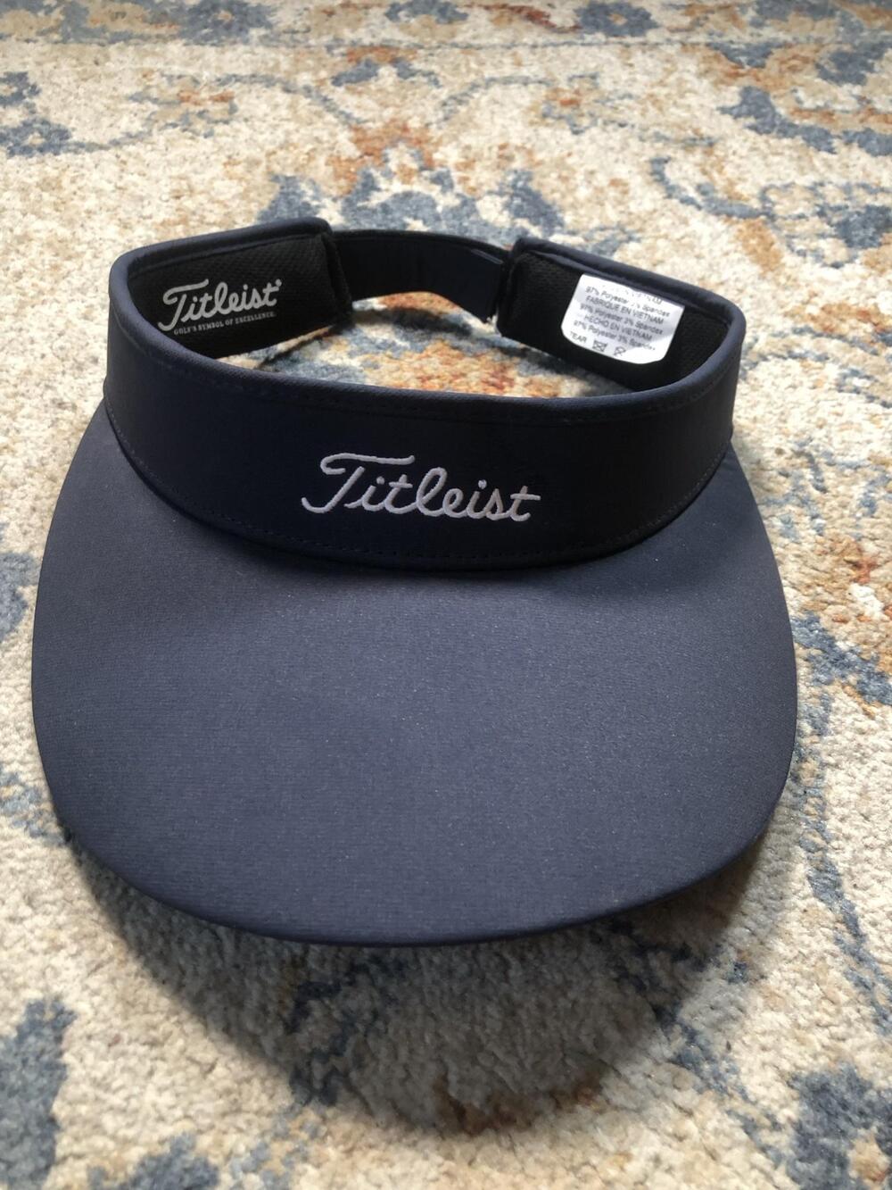 Titleist Hat Visor Strap Back Mens One Size Blue Golf Embroidered Logo Sun